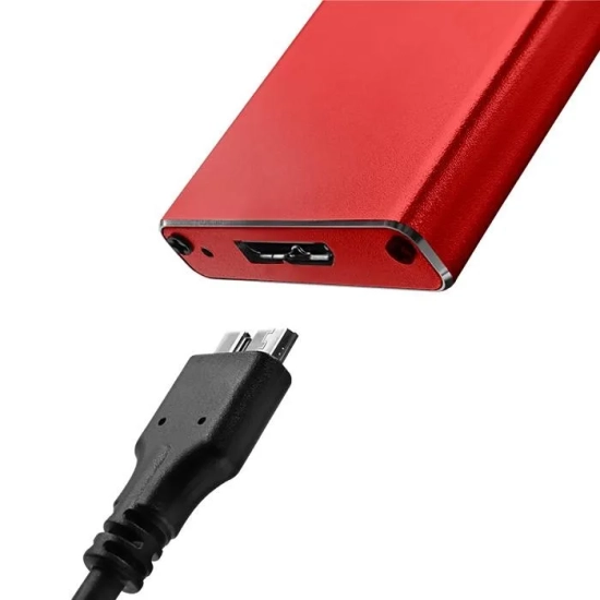 Qoltec Obudowa 51831 M.2 SATA USB 3.0 czerwony
