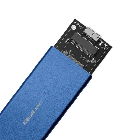 Qoltec Obudowa 51832 M.2 SATA USB 3.0 niebieski