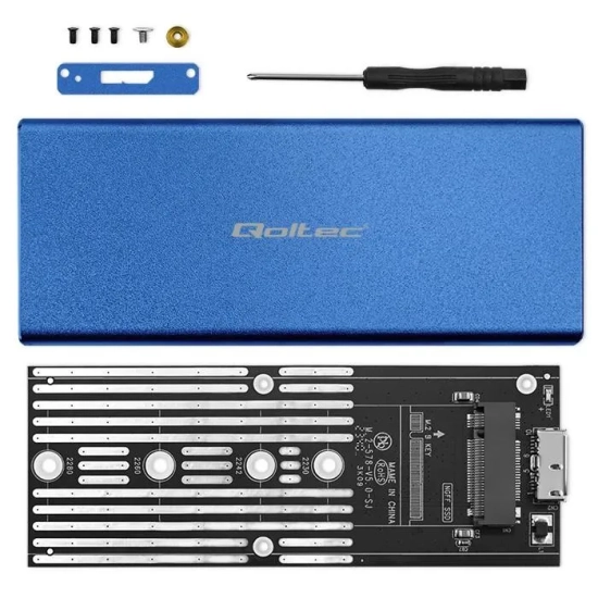 Qoltec Obudowa 51832 M.2 SATA USB 3.0 niebieski
