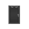 Czarna wisząca szafa Rack Lanberg WF10-2309-10B 10" 9U z przednimi drzwiami ze szkła hartowanego.