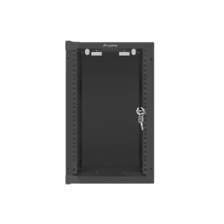 Czarna wisząca szafa Rack Lanberg WF10-2309-10B 10" 9U z przednimi drzwiami ze szkła hartowanego. Czarna wisząca szafa Rack Lanberg WF10-2309-10B 10" 9U z przednimi drzwiami ze szkła hartowanego.