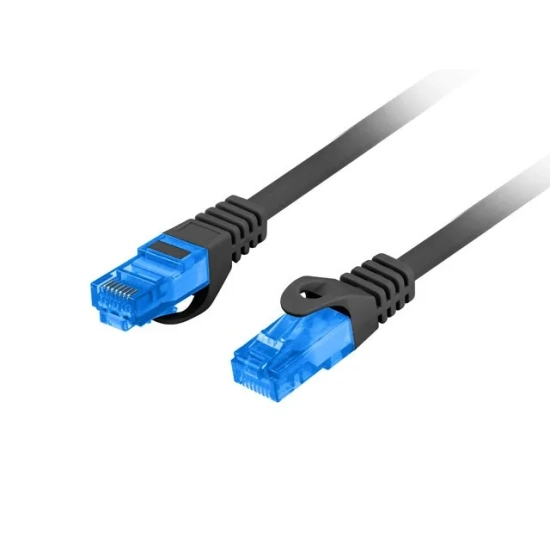 Lanberg patchcord S/FTP kat. 6A 0.5 m czarny LSZH CCA PCF6A-10CC-0050-BK