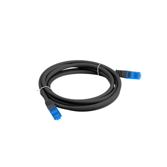 Lanberg patchcord S/FTP kat. 6A 5 m czarny LSZH CCA PCF6A-10CC-0500-BK