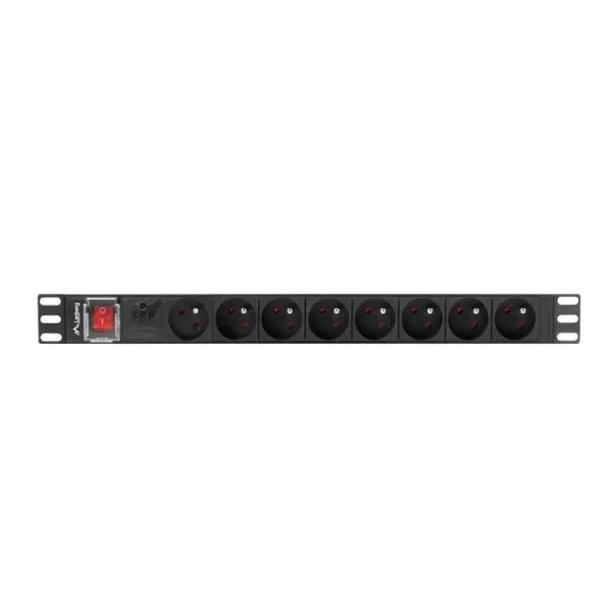 Lanberg Listwa PDU PDU-08E-0200-BK 8 gniazd 1U 2 m