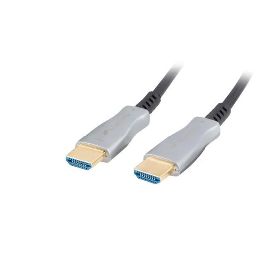 Aktywny optyczny kabel HDMI 2.0 Lanberg AOC 50 m, model CA-HDMI-20FB-0500-BK, z końcówkami HDMI Typ A.