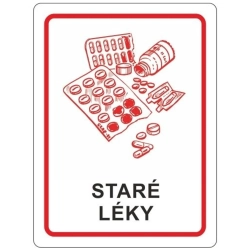 GSG24 Naklejka na pojemnik na stare LEKI 16x12cm