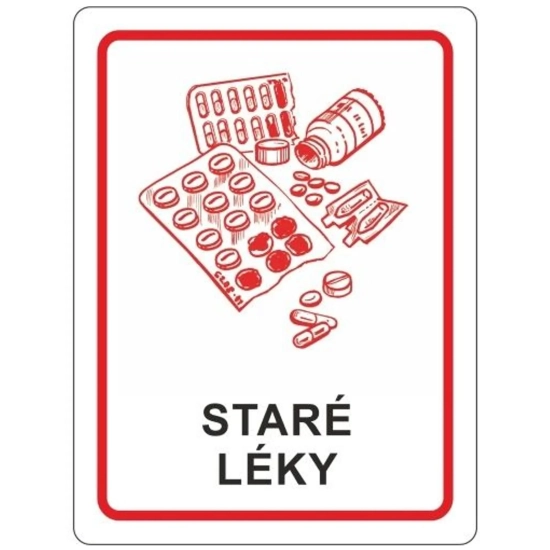 GSG24 Naklejka na pojemnik na stare LEKI 16x12cm