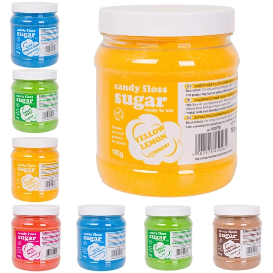 GSG24 Kolorowy smakowy cukier do waty cukrowej ZESTAW 8 x 1 kg
