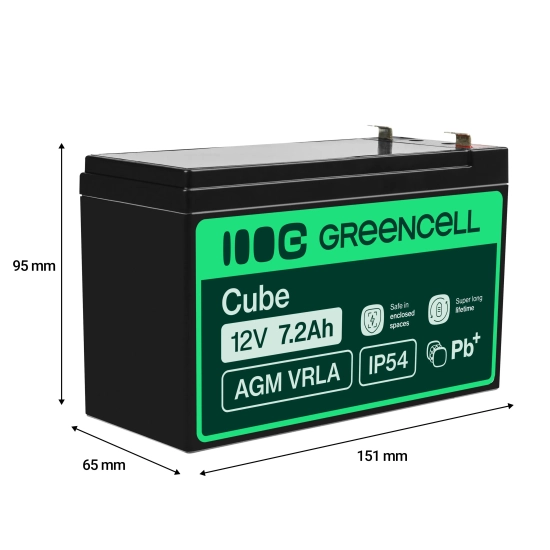 Green Cell Akumulator AGM05 12 V 7,2 Ah AGM