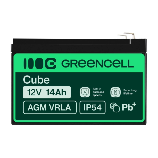 Akumulator Green Cell AGM08, wariant AGM VRLA 12 V 14 Ah.