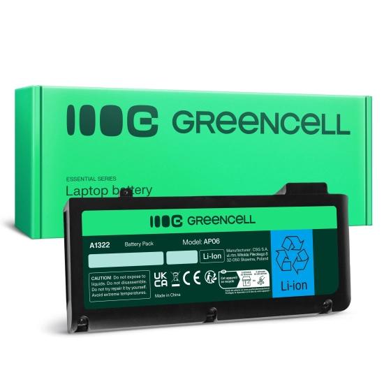 Bateria Green Cell AP06 do Apple MacBook do 13 A1278 ( Early 2009, Early 2010, Early 2011, Late 2011, Early 2012), 5200