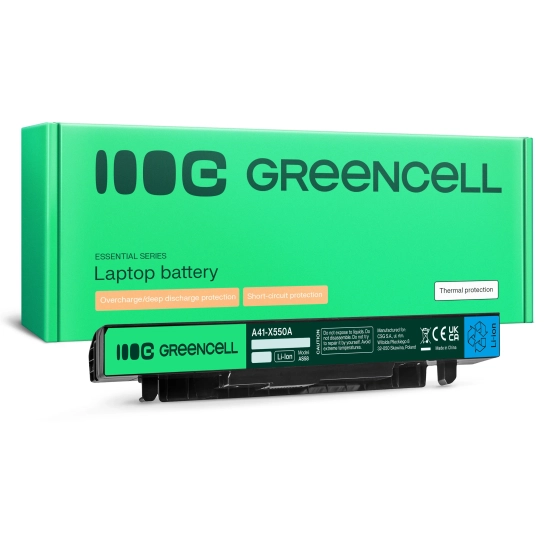 Czarna bateria laptopowa Green Cell AS58, wariant 2200 mAh i 14,4 V, widok produktu.