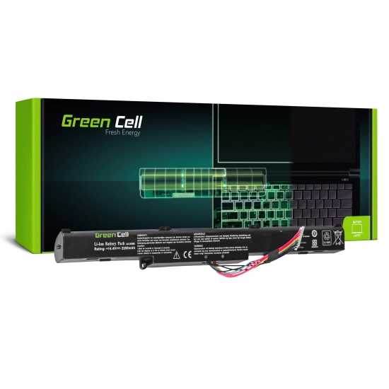 Czarna bateria laptopowa Green Cell AS77, wariant 2200 mAh i 15 V, widok produktu.
