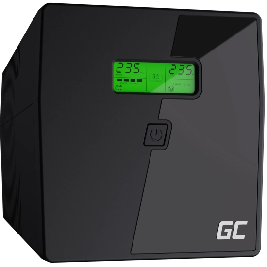 Czarny zasilacz awaryjny UPS Green Cell PowerProof UPS03 1000VA 600W.