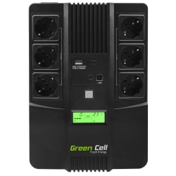 Czarny zasilacz awaryjny UPS Green Cell AiO UPS06 600VA 360W. Czarny zasilacz awaryjny UPS Green Cell AiO UPS06 600VA 360W.