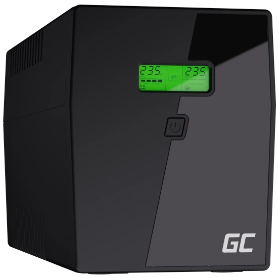 Czarny zasilacz awaryjny UPS Green Cell PowerProof UPS09 2000VA 1400W.