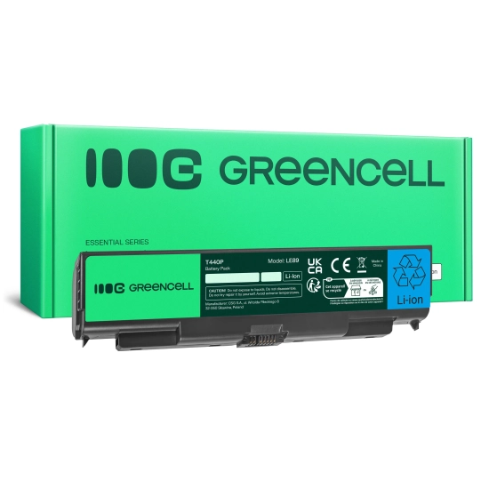 Czarna bateria laptopowa Green Cell LE89, wariant 4400 mAh i 10,8 V, widok produktu.