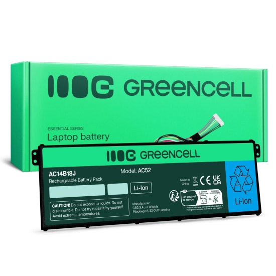 Bateria Green Cell AC52 do Acer Aspire ES1-111M ES1-331 ES1-531 ES1-533 ES1-571, 2100 mAh