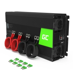 Czarna przetwornica napięcia Green Cell INV12 12V na 230V, 3000W/6000W.