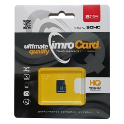 Karta pamięci Imro Imro 8 GB microSDHC, model MicroSD/8G. Karta pamięci Imro Imro 8 GB microSDHC, model MicroSD/8G.