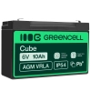Akumulator Green Cell AGM16, wariant AGM VRLA 6 V 10 Ah, złącze Faston 187 (F1).