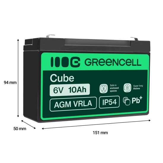 Green Cell Akumulator AGM16 6 V 10 Ah AGM