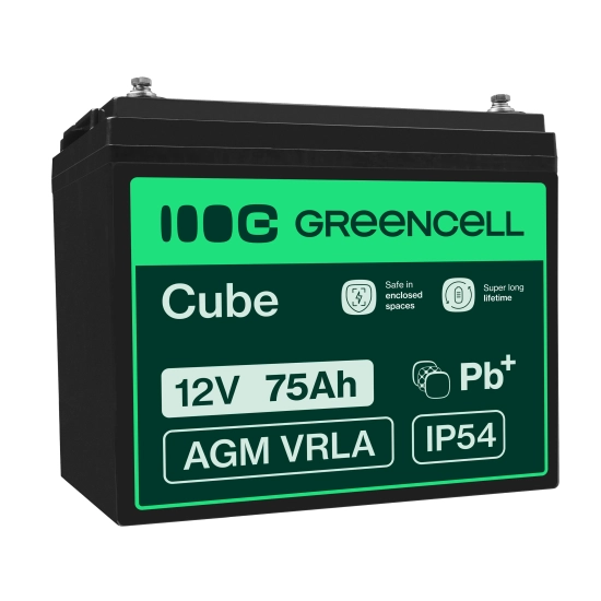 Akumulator Green Cell AGM25, wariant AGM VRLA 12 V 75 Ah.
