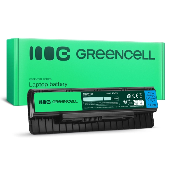 Czarna bateria laptopowa Green Cell AS129, wariant 4400 mAh i 10,8 V, widok produktu.