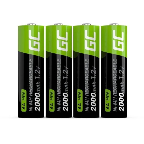 Zdjęcie główne produktu Akumulatorki Green Cell GR02 4x AA 2000 mAh Ni-MH; wariant GR02, EAN 5903317225829.