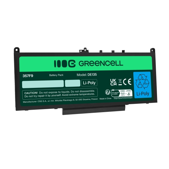Bateria do laptopa Green Cell J60J5 do Dell Latitude E7270 E7470 DE135
