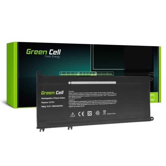 Czarna bateria laptopowa Green Cell DE138, wariant 3400 mAh i 15,2 V, widok produktu.