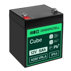 Akumulator Green Cell AGM27, wariant AGM VRLA 12 V 5 Ah, złącze Faston 250 (F2).