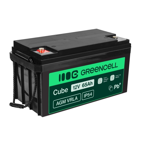 Akumulator Green Cell AGM28, wariant AGM VRLA 12 V 65 Ah, złącze M8.