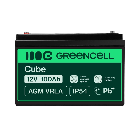 Akumulator Green Cell AGM30, wariant AGM VRLA 12 V 100 Ah, złącze M6.