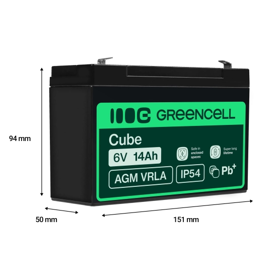 Green Cell Akumulator AGM AGM34 6 V 14 Ah