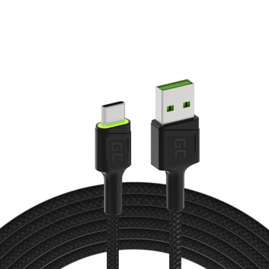 Kabel Green Cell Ray USB-A–USB-C 200 cm zielony – produkt w dokładnym wariancie wskazanym kodem KABGC13, zgodny z opisem