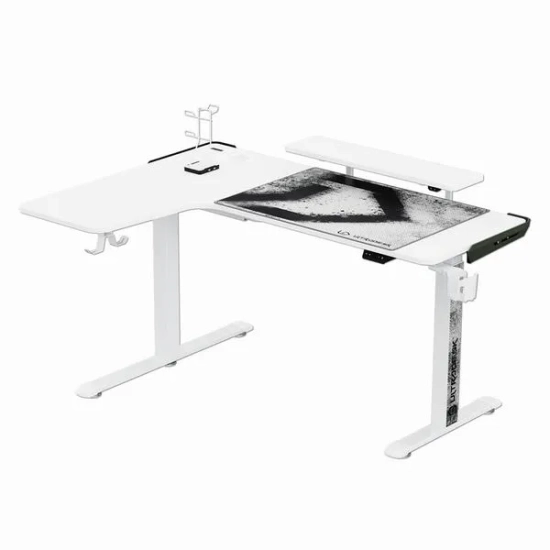 Biurko gamingowe Ultradesk WINGER - białe UDESK-WI-BWA/BWB