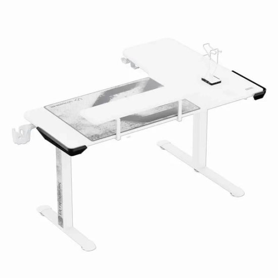 Biurko gamingowe Ultradesk WINGER - białe UDESK-WI-BWA/BWB