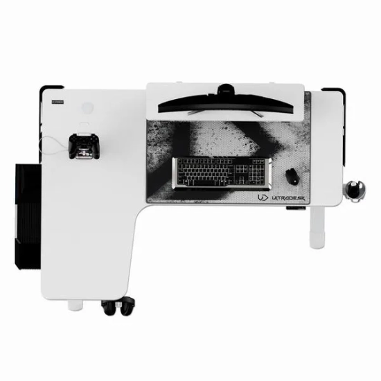 Biurko gamingowe Ultradesk WINGER - białe UDESK-WI-BWA/BWB