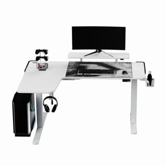 Biurko gamingowe Ultradesk WINGER - białe UDESK-WI-BWA/BWB