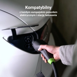 Czarny kabel Green Cell GC Snap EVKABGC01 Type 2–Type 2 o długości 5 m.