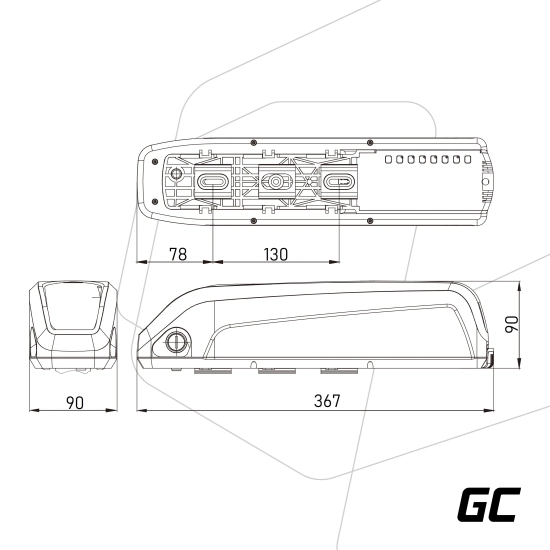 Green Cell Akumulator do roweru EBIKEGCF03 48 V