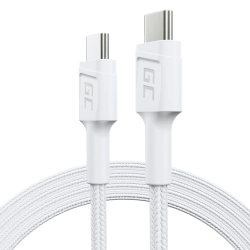 Kabel Green Cell PowerStream USB-C–USB-C 60 W 120 cm biały – produkt w dokładnym wariancie wskazanym kodem KABGC30W, zgo