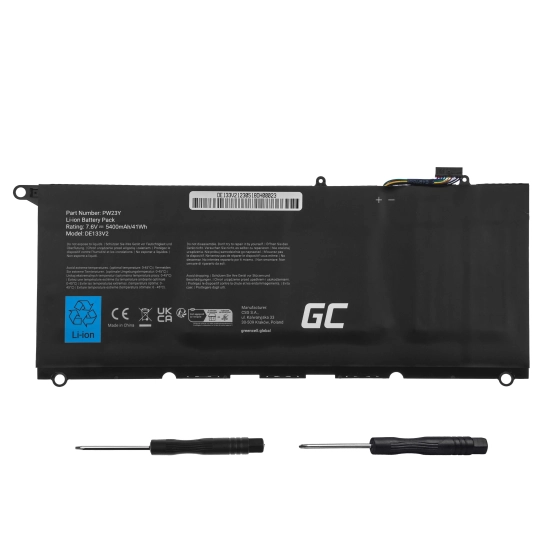 Green Cell DE133V2 bateria PW23Y 5400 mAh do Dell XPS 13 9360 7.6 V 5400 mAh