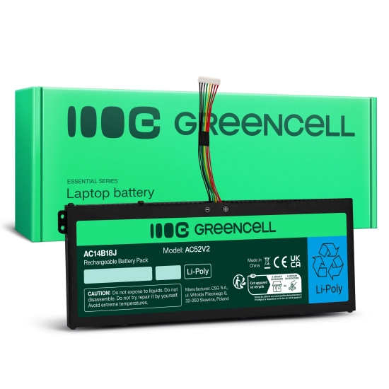 Bateria Green Cell AC52V2 do Acer Aspire 3 A315-23 A315-55G ES1-111M ES1-331 ES1-531 ES1-533 ES1-571, 3600 mAh