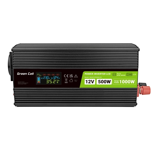 Green Cell Przetwornice napięcia Przetwornica napięcia INVGC12P500LCD 12 V