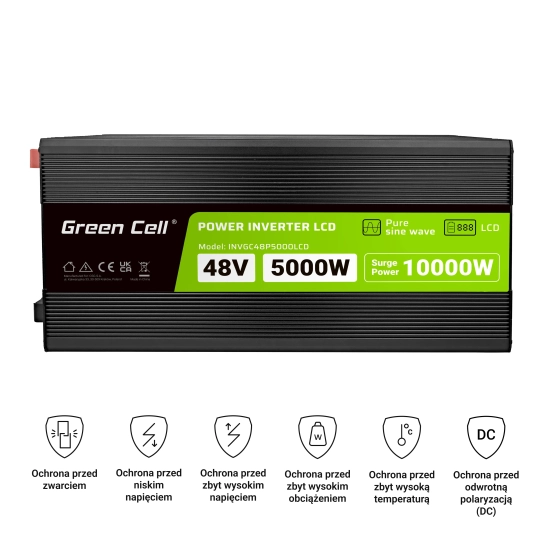 Green Cell Przetwornice napięcia Przetwornica napięcia INVGC48P5000LCD 48 V