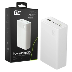 Powerbank Green Cell PowerPlay 30 PBGC30W 30000 mAh 22,5W biały – zdjęcie główne dokładnego wariantu produktu.