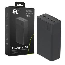 Powerbank Green Cell PowerPlay 30 PBGC30B 30000 mAh 22,5W czarny – zdjęcie główne dokładnego wariantu produktu.