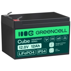 Akumulator Green Cell LFPGC12V12AH, wariant LiFePO4 12,8 V 12 Ah, złącze Faston 250 (F2).